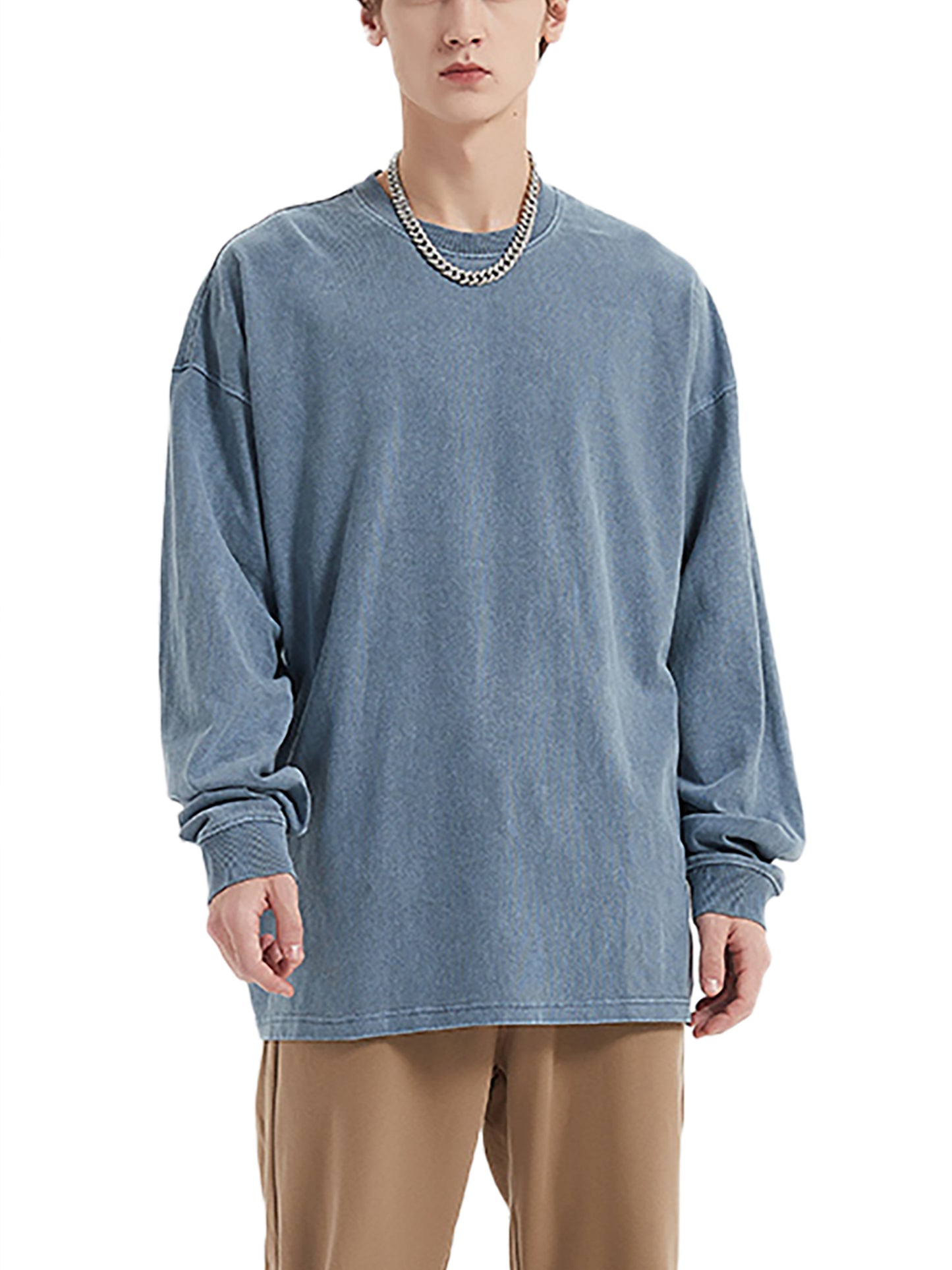 Enzyme Washed Long Sleeve T-shirt