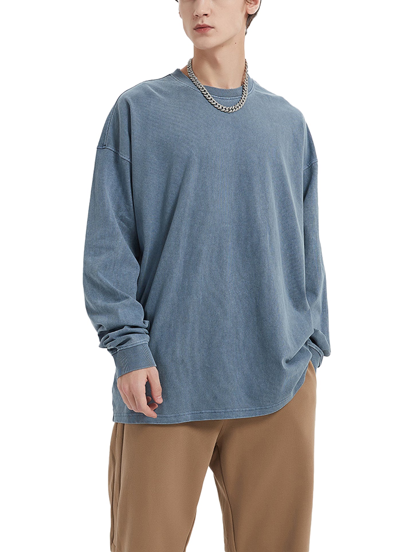 Enzyme Washed Long Sleeve T-shirt