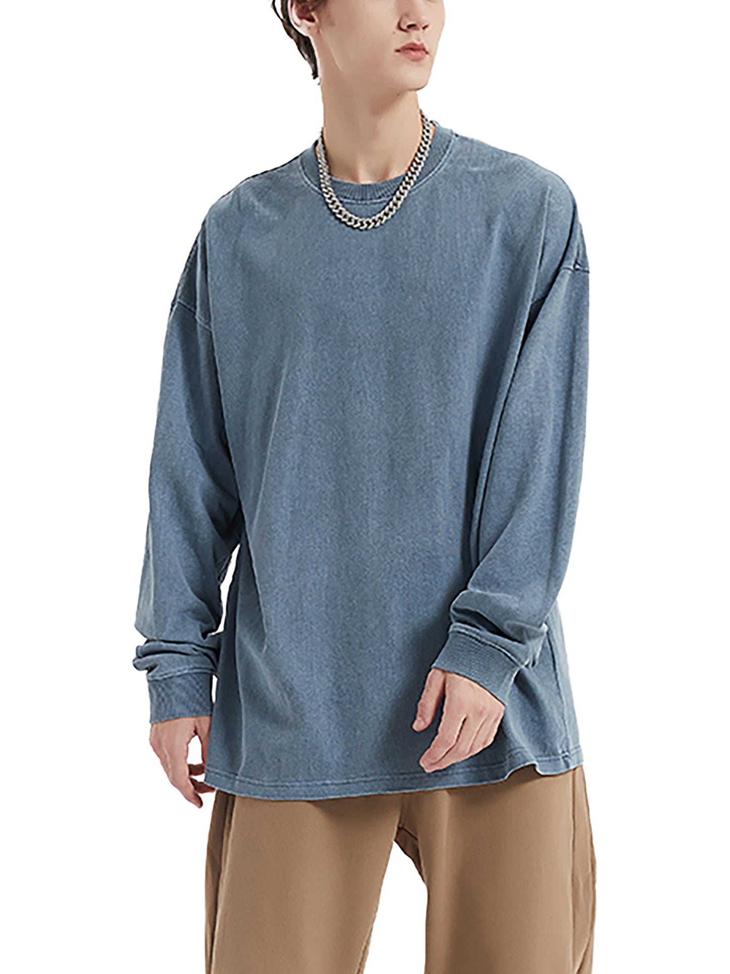 Enzyme Washed Long Sleeve T-shirt