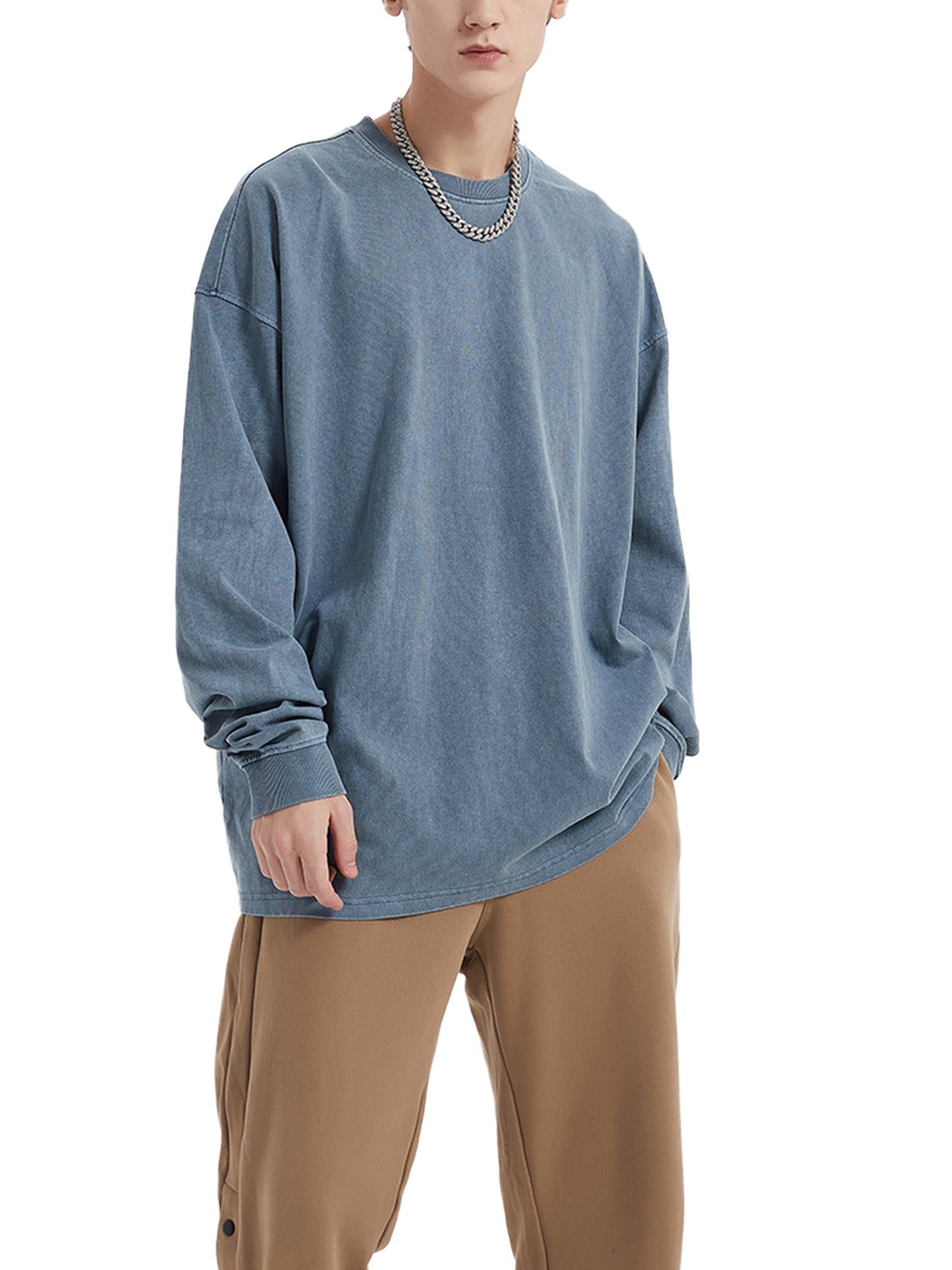 Enzyme Washed Long Sleeve T-shirt